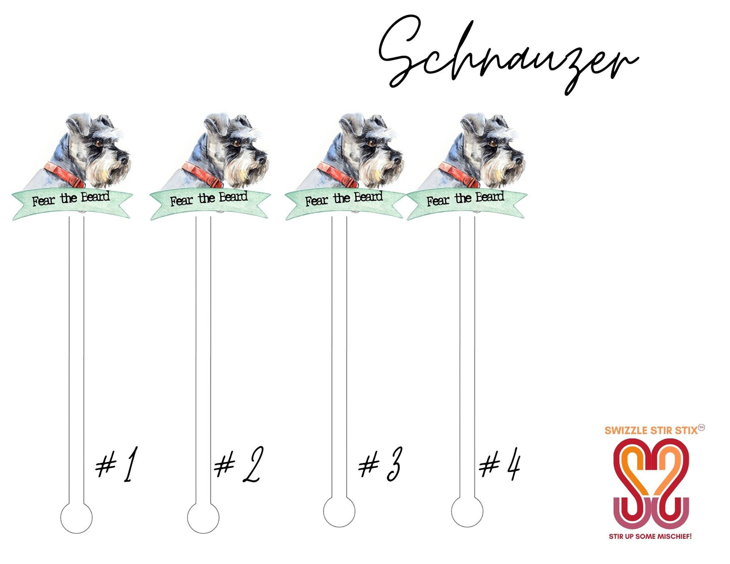 Schnauzer Swizzle Stir Sticks