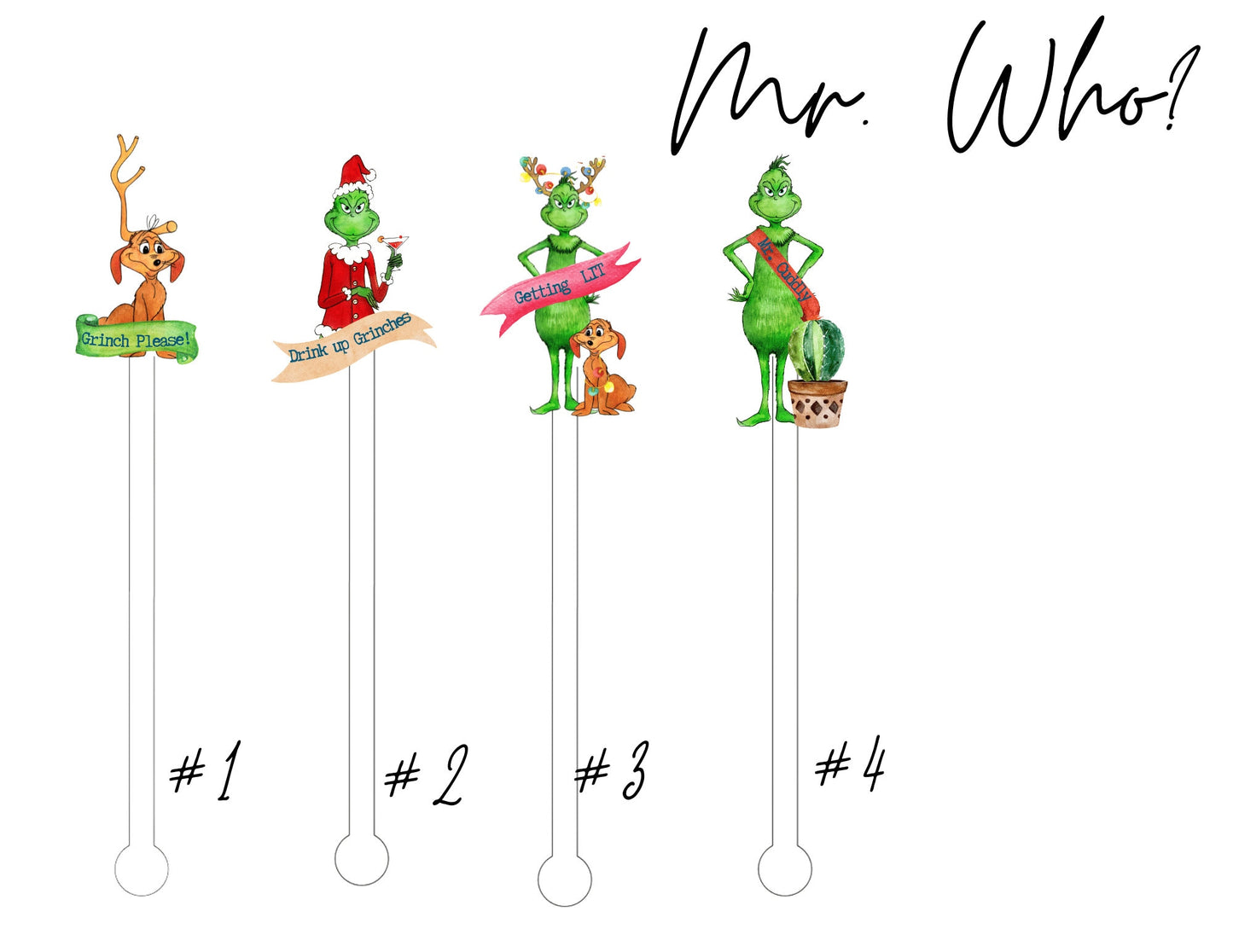 Mr. Who? Swizzle Stir Sticks