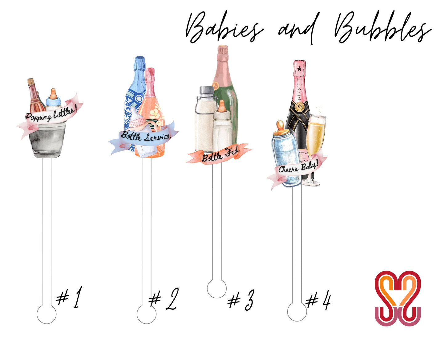 Babies and Bubbles Swizzle Stir Sticks