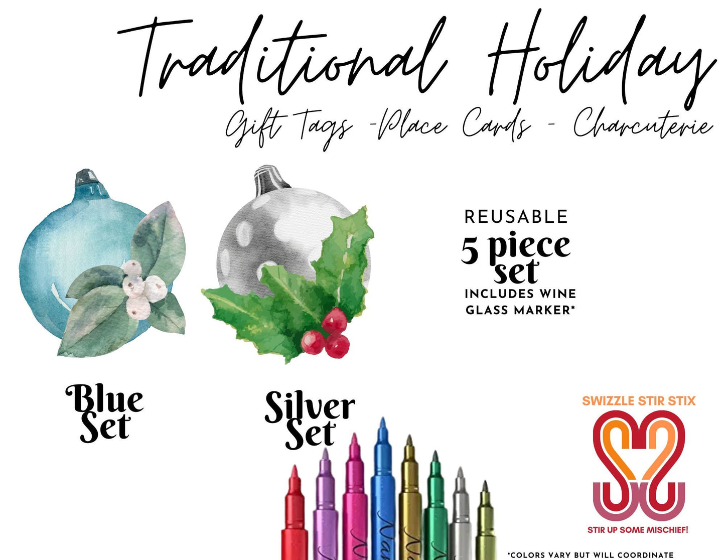 Traditional Holiday Reusable Tags