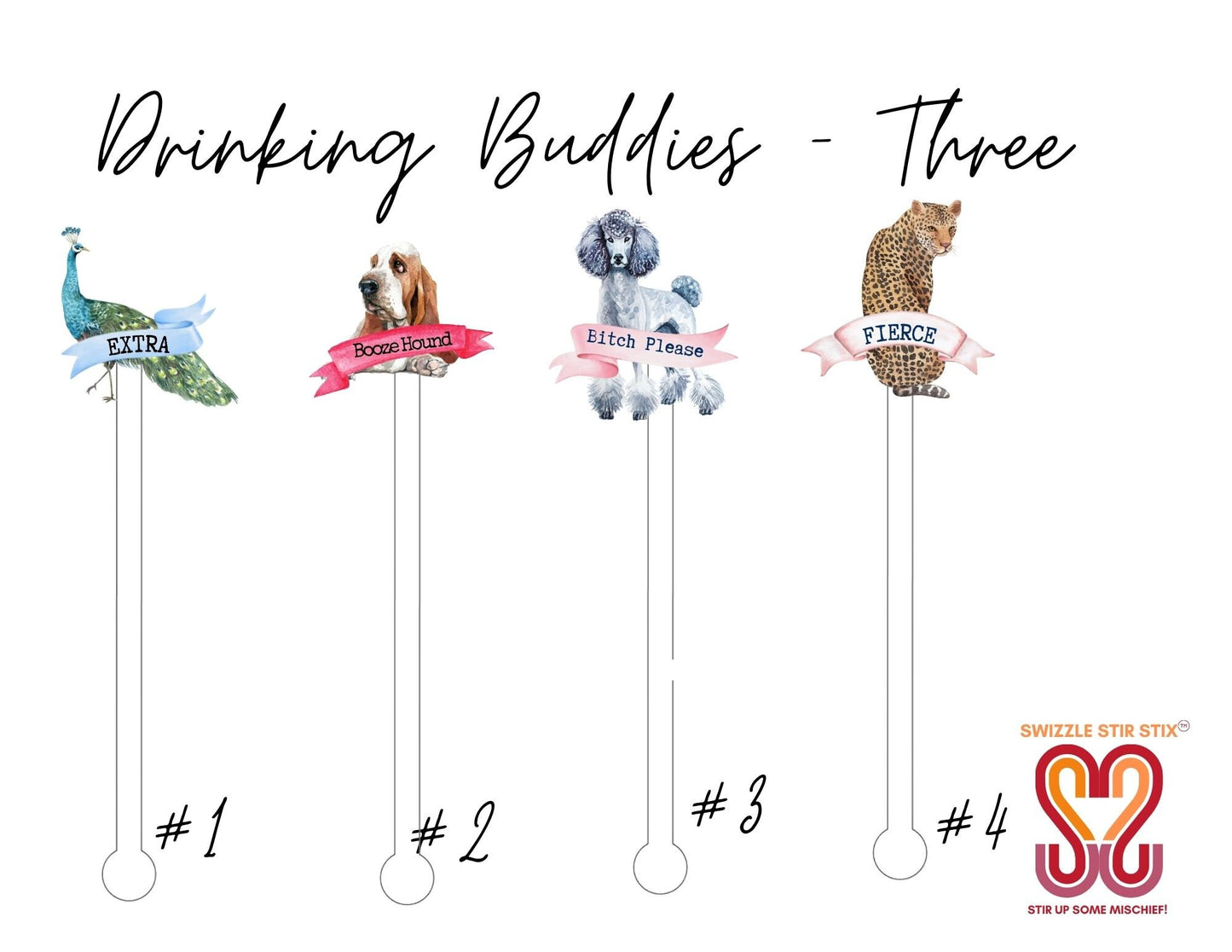 Drinking Buddies Swizzle Stir Sticks