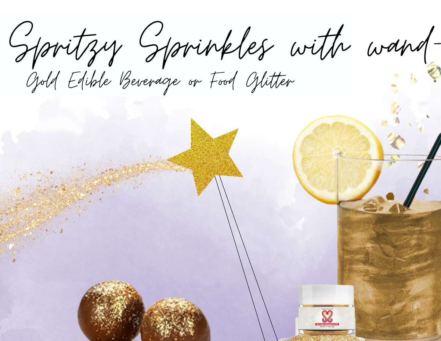 Spritzy Sprinkles with wand - gold