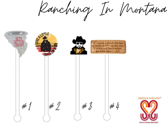 Ranchin in Montana Swizzle Stir Sticks