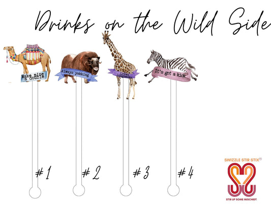 Drinks on the Wild Side Swizzle Stir Sticks