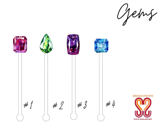 Gems Swizzle Stir Sticks