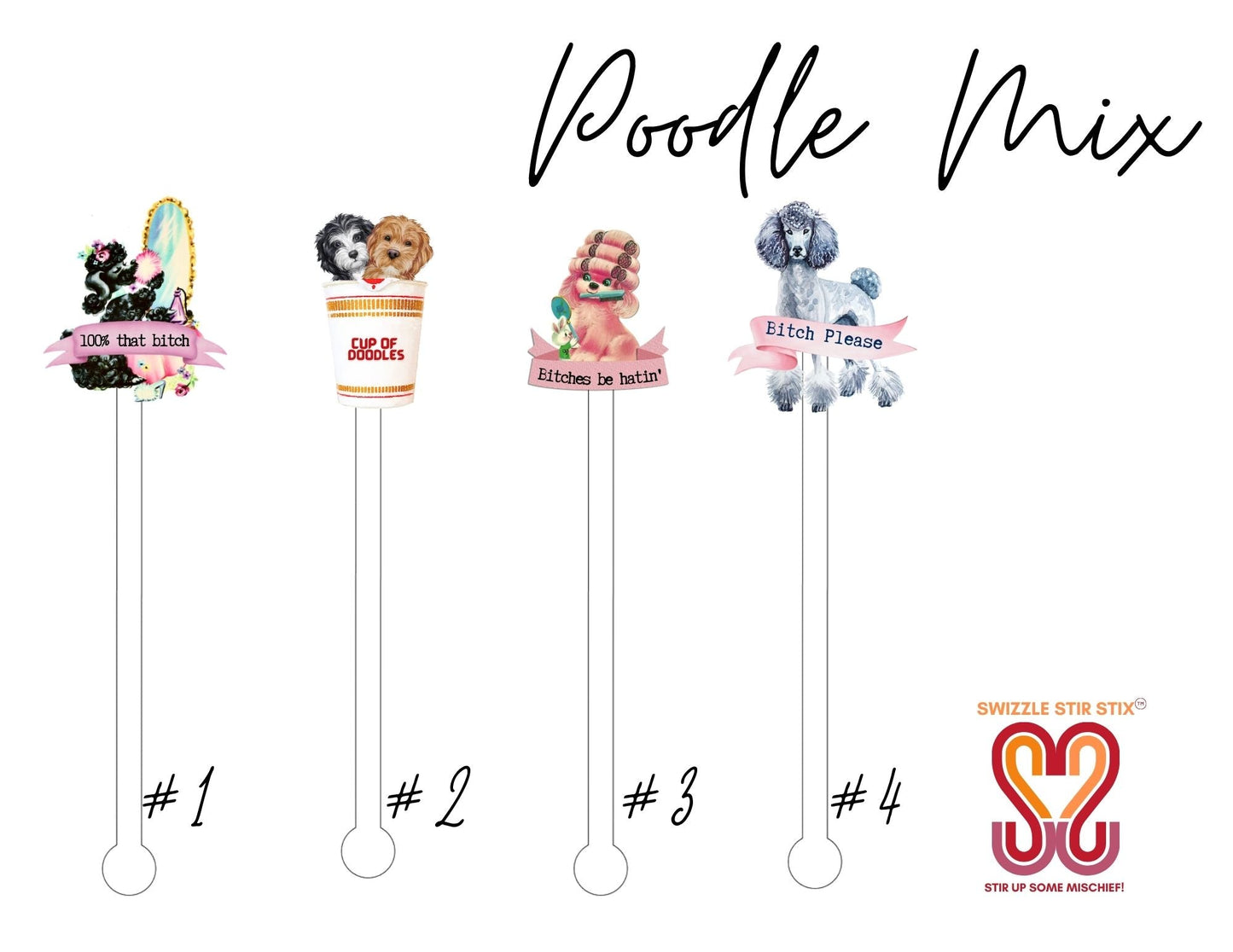 Sassy Dogs Swizzle Stir Sticks