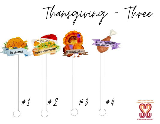 Thanksgiving Three Swizzle Stir Sticks