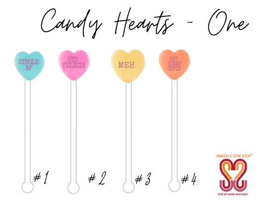 Candy Hearts Swizzle Stir Sticks