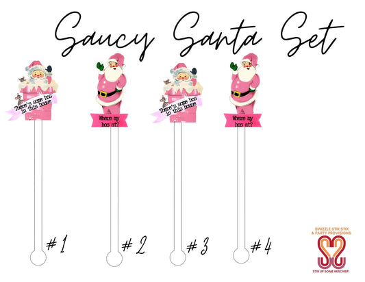 Saucy Santas Swizzle Stir Sticks