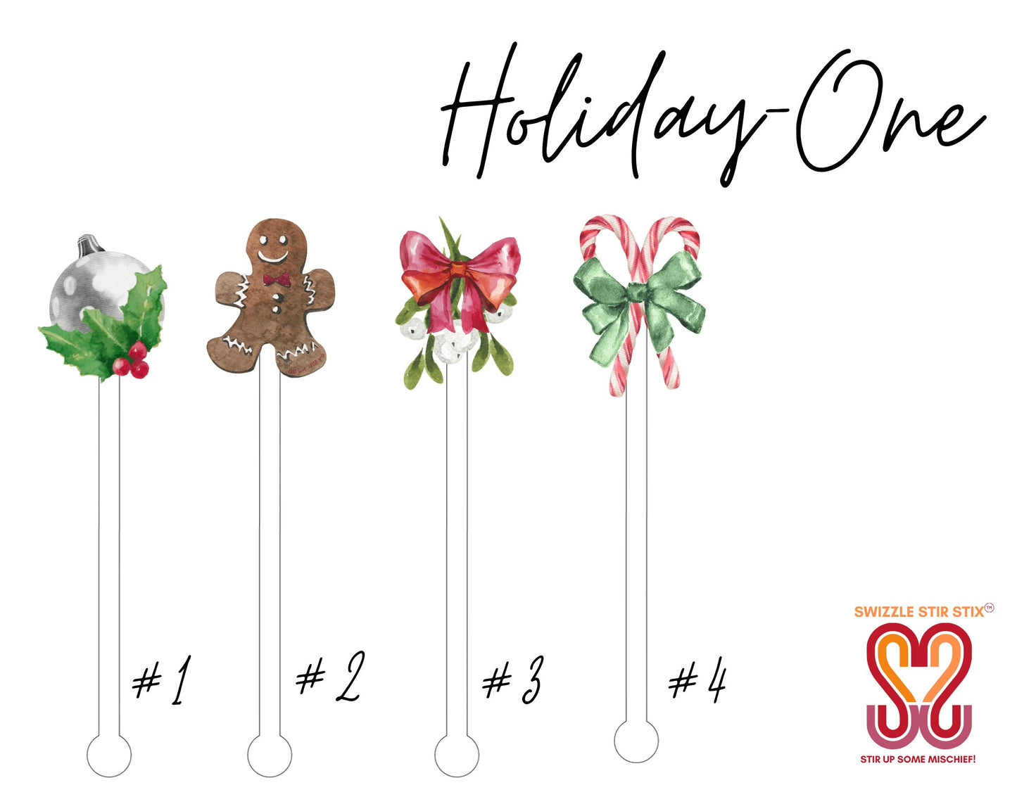 Traditional Holiday Swizzle Stir Sticks