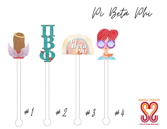 Pi Beta Phi Swizzle Stir Sticks