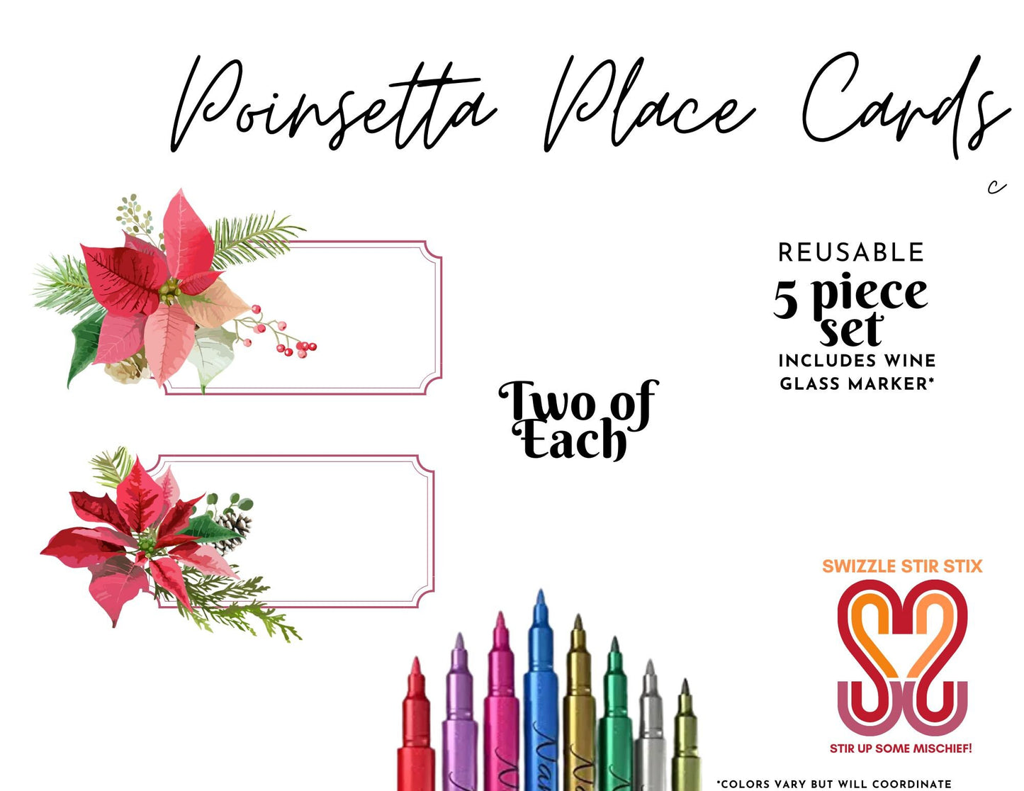 Poinsettia Reusable Tags