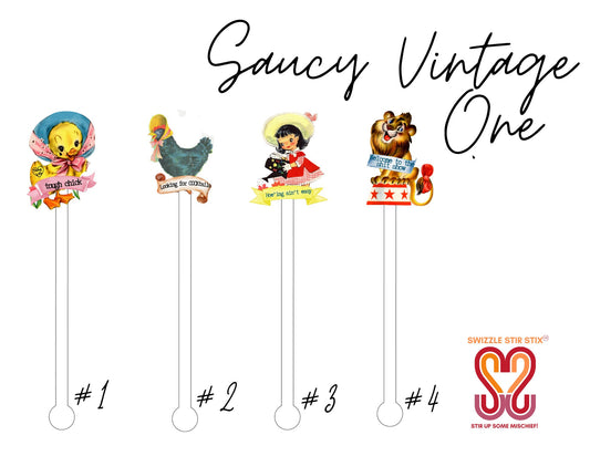Saucy Vintage Swizzle Stir Sticks