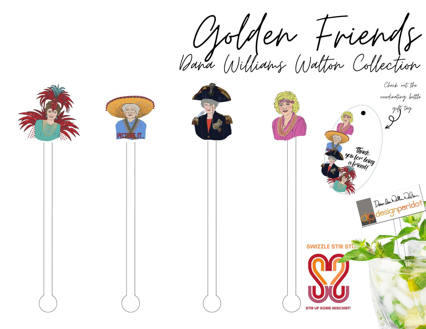 Golden Girls Bottle Tags